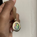 14k Neon Jelly Opal Pendant