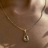 Nymphéas - 14k Sapphire and Tanzanite Pendant