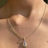 Nymphéas - 14k Sapphire and Tanzanite Pendant