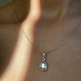 Nymphéas - 14k Sapphire and Tanzanite Pendant