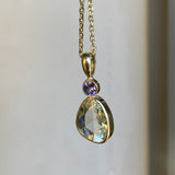Nymphéas - 14k Sapphire and Tanzanite Pendant