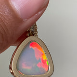 14k Triangular Opal Pendant