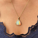 14k Triangular Opal Pendant