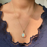 14k Triangular Opal Pendant