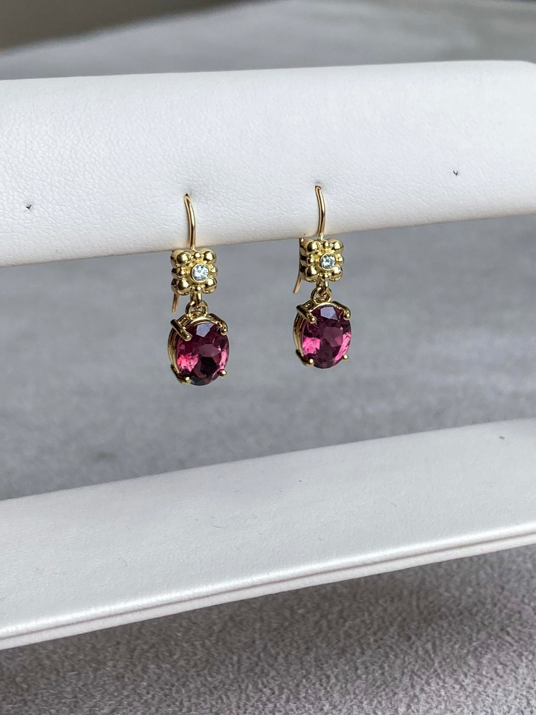 Dahlia II - 18k Pink Tourmaline and Diamond Earrings