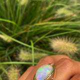 Melody - 14k Rainbow Bright Opal and Pink Sapphire Ring