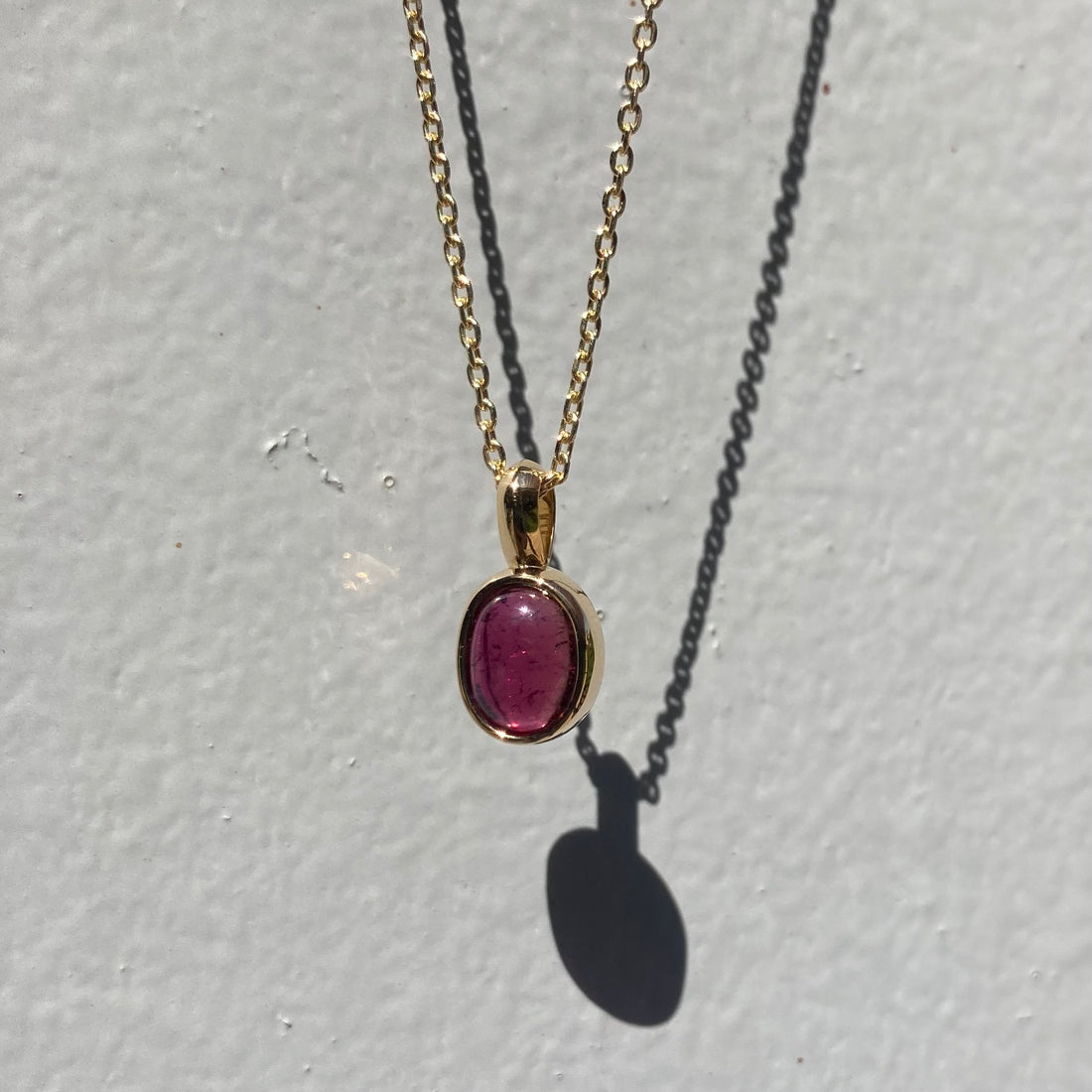 14k Pink Tourmaline Pendant