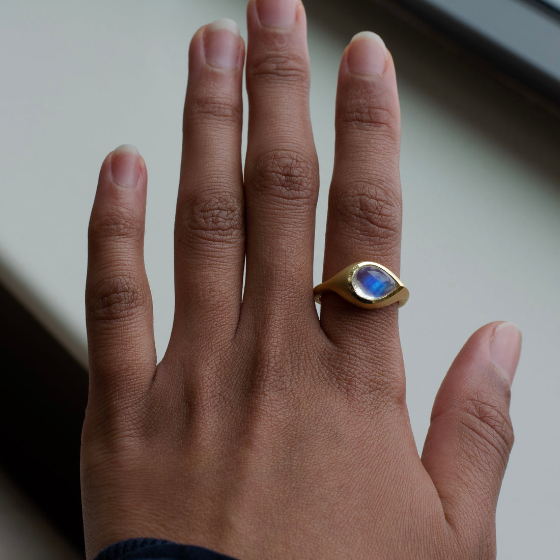 18k Grand Signet Moonstone Ring