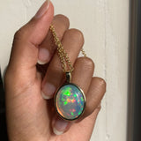 14k Neon Jelly Opal Pendant