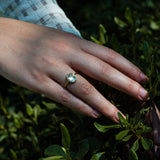 14k Moonstone Ring with Milgrain