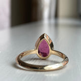 14k Rubellite Ring with Milgrain Detailing