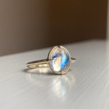 14k Moonstone Ring with Milgrain