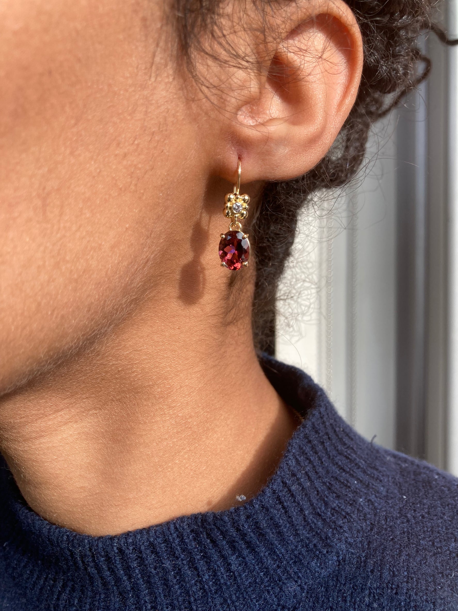 Dahlia II - 18k Pink Tourmaline and Diamond Earrings