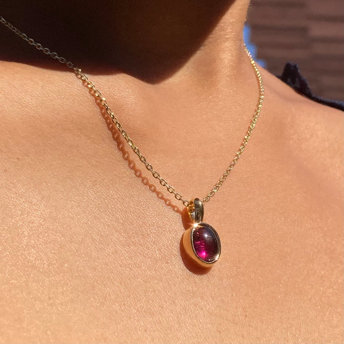 14k Pink Tourmaline Pendant