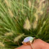 Melody - 14k Rainbow Bright Opal and Pink Sapphire Ring