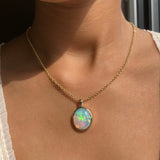 14k Neon Jelly Opal Pendant