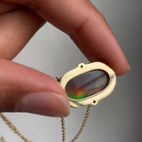 Victoria - 14k Black Opal and Diamond Necklace