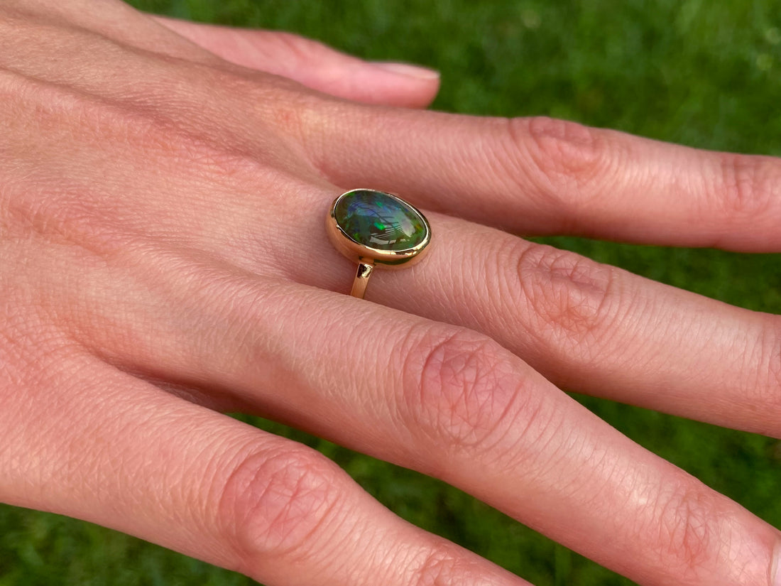 Dragon’s Egg - 14k Ethiopian Opal Ring