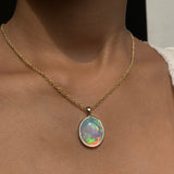 14k Neon Jelly Opal Pendant