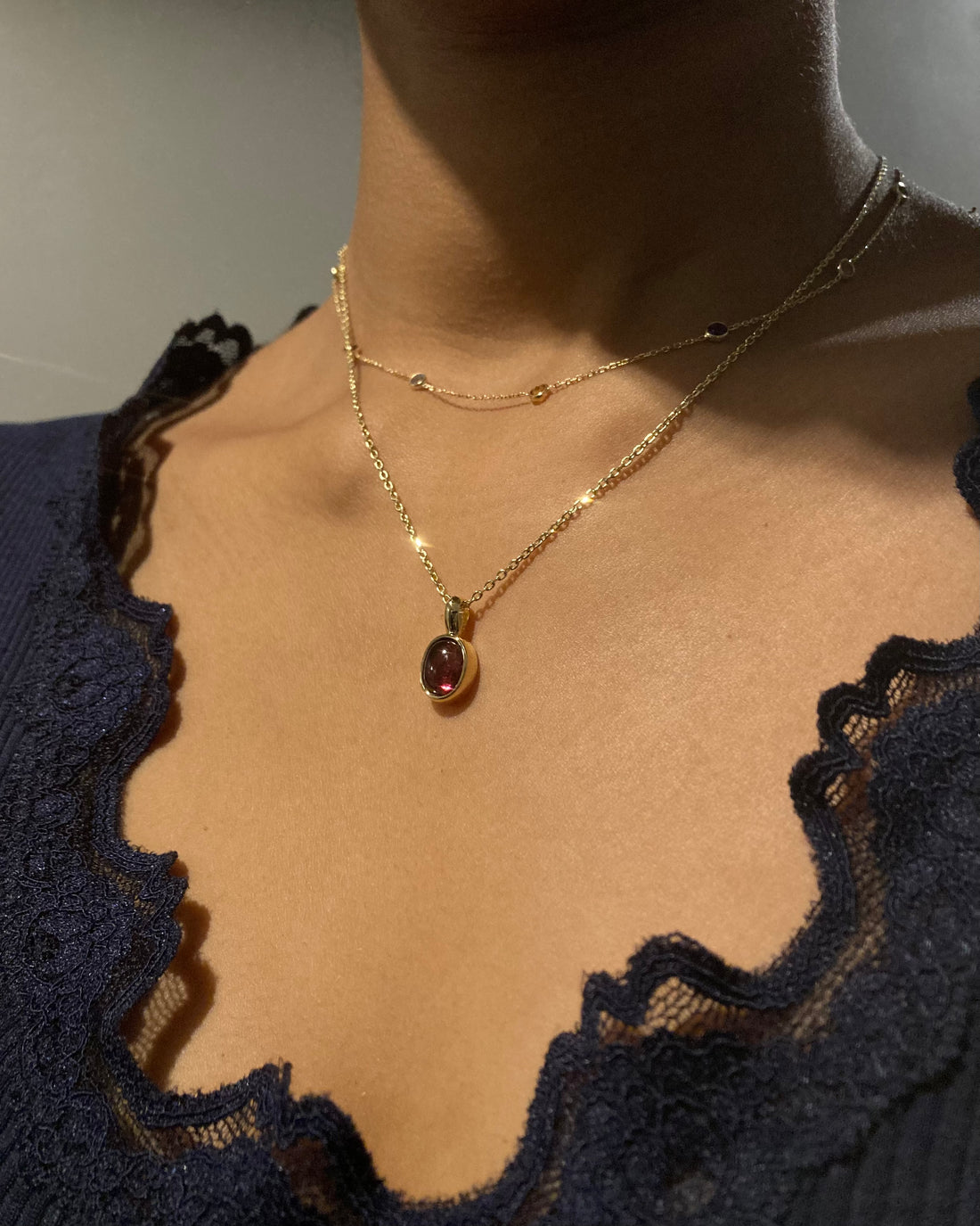 14k Pink Tourmaline Pendant
