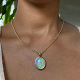 14k Neon Jelly Opal Pendant