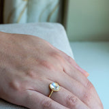 14k Moonstone Ring with Milgrain