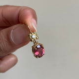 Dahlia II - 18k Pink Tourmaline and Diamond Earrings