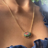 Victoria - 14k Black Opal and Diamond Necklace