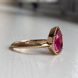 14k Rubellite Ring with Milgrain Detailing
