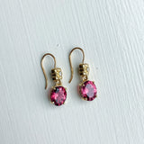 Dahlia II - 18k Pink Tourmaline and Diamond Earrings