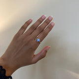 Fiona - 14k Tanzanite Ring with a Diamond Dotted Band