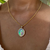 14k Neon Jelly Opal Pendant