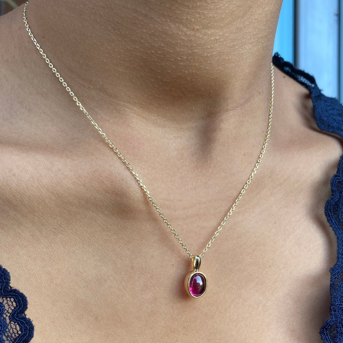 14k Pink Tourmaline Pendant