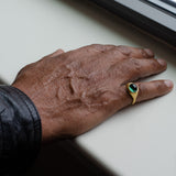 man wearing glace grand indicollite ring pinky ring